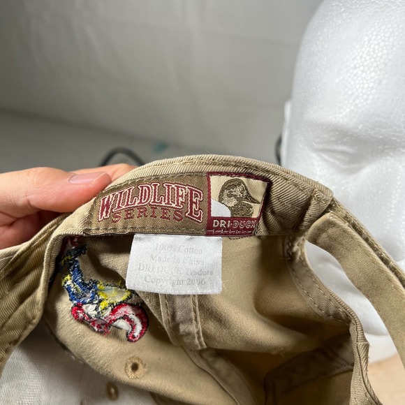 DriDuck Tan Green Embroidered Walleye Fishing Hunting Outdoors Baseball Hat Cap - Picture 9 of 9